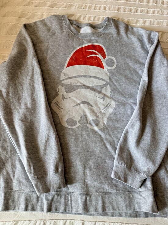 Star Wars Other - Star Wars Stormtrooper Santa Hat Graphic Gray Pullover Crewneck Sweatshirt